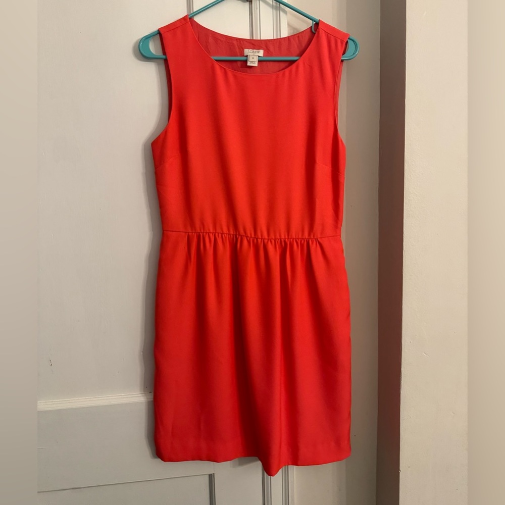 JCrew coral sleeveless dress